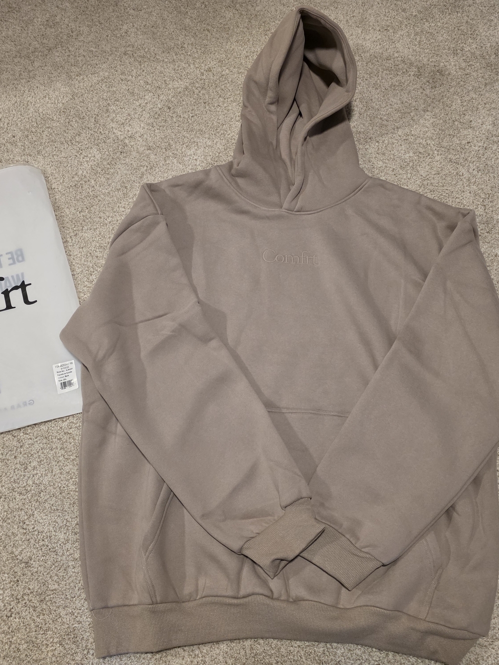 Men's Taupe Hoodie Sweatshirt - Comfort Fit